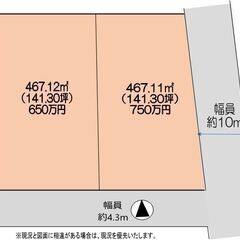 熊谷市吉所敷141坪　土地650万円