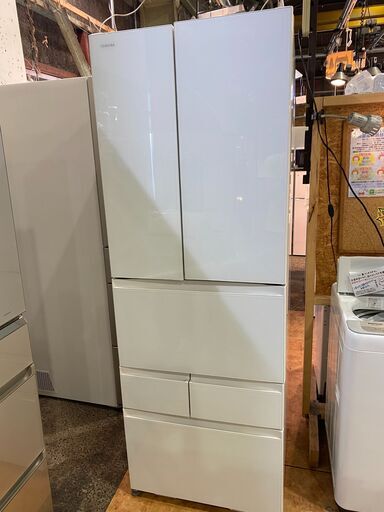 【愛品館市原店】東芝 2017年製 462L 6ドア冷蔵庫 GR-K460FD（ZW）