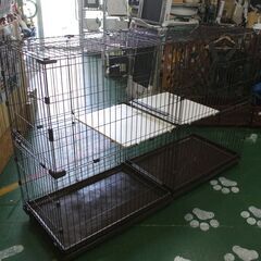 アイリスオーヤマ 猫用 コンビネーションサークル 2段ワイド 【愛品