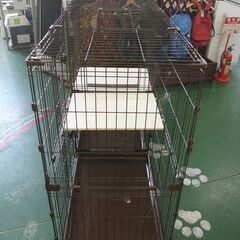 アイリスオーヤマ 猫用 コンビネーションサークル 2段ワイド 【愛品