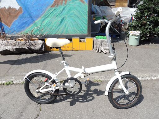 JIEBEIER 折りたたみ自転車 20インチ ホワイト 白 JZXC-01 折りたたみ