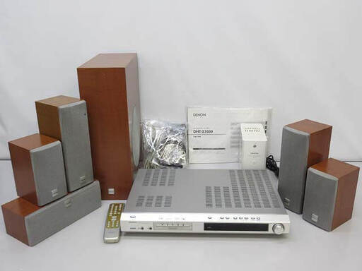 ss3522　デノン　ホームシアターシステム　DHT-S7000　シルバー×木目　DENON　スピーカーシステム　ウーハー　5.1ch　取扱説明書付き　重低音　臨場感　音響システム　ワイヤレスレシーバー