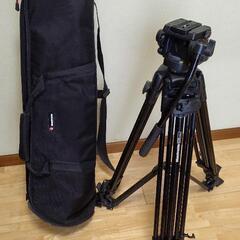 Manfrotto 525MVB 501HDV 雲台 三脚 ケース 中古