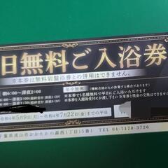 竜泉寺の湯スパメッツァ オオタカ 平日無料ご入浴券