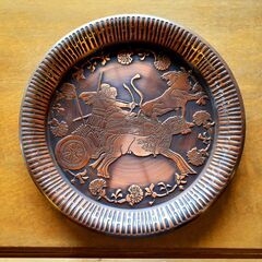 銅製トレイ オブジェ チャリオットモチーフ 置物 飾り皿 小物入...