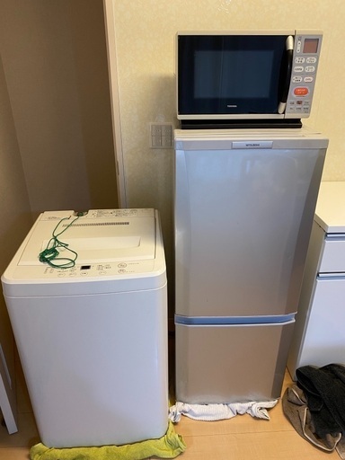 洗濯機　冷蔵庫　電子レンジ　折り畳みテーブル　中古