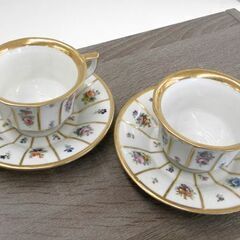 希少 ロイヤルコペンハーゲン ヘンリエッテ デミタスカップ 2客 C/S 444/8562 金彩 花柄 廃盤 アンティーク 洋食器 札幌市西区 西野
