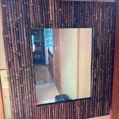 【ネット決済】アジアン調　壁掛け鏡