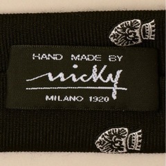 希少◇NICKY ニッキー クラシック クレスト ネクタイ 黒 イタリア製 