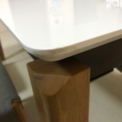 【美品】ダイニングテーブル 伸縮 スライドテーブル 4人掛け 6人掛け 150 190 伸縮式 食卓机 白 UV塗装