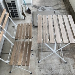 【5/14中のお渡し】IKEAのガーデンテーブルセット(机と椅子)