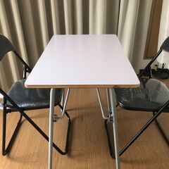 【ネット決済】折りたたみテーブル＆チェアー（パイプ椅子）