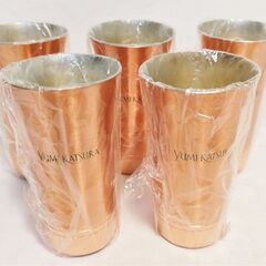新品未使用 桂由美 純銅製 ビアカップ ビアグラス 5個セット ...