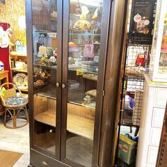 ≪☆zyt2401ジ≫ 古家具/古道具 本箱 アシンメトリー 幅76cm ガラス戸 