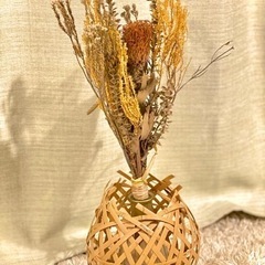 竹カゴ インテリア 花瓶刺し 間接照明