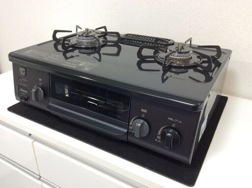 (5/2受渡済)YJT4263【Paloma/パロマ ガスコンロ LPガス】極美品 2021年製 IC-S37-R 家電 キッチン レンジ ガステーブル 右側強火 ホーロー