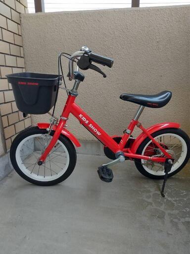 自転車　キッズ　子供　子ども　14インチ　赤　イオン