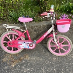 サイズ訂正 USED 子供用自転車 アイデス ディズニープリンセス 18インチ ピンクの画像