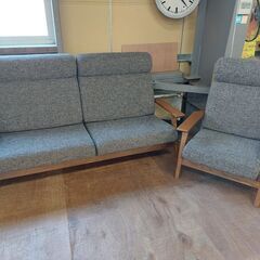 【愛品倶楽部柏店】 値下げしました　東京インテリア　if HOME オークライフシリーズ　ハイバックアームソファー３P＆１Pセット　【愛品倶楽部柏店】