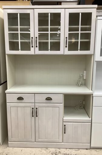 NITORI/ニトリ 食器棚 キッチンボード ハイタイプ WH ミランダ 120WH