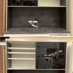 Pamouna/パモウナ レンジボード 食器棚 0082501 ブラック×ホワイト ブルーモーション【ユーズドユーズ名古屋天白店】J1731