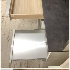 Pamouna/パモウナ レンジボード 食器棚 0082501 ブラック×ホワイト ブルーモーション【ユーズドユーズ名古屋天白店】J1731