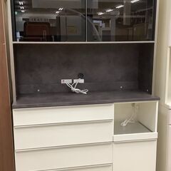 Pamouna/パモウナ レンジボード 食器棚 0082501 ブラック×ホワイト ブルーモーション【ユーズドユーズ名古屋天白店】J1731