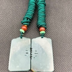 本翡翠ペンダント　龍鳳　グァテマラ産　アイス系　完美品　国石　ギフト　5月誕生石　幸運石　