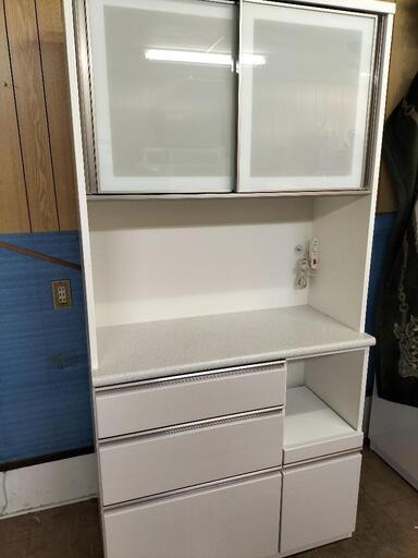 ニトリ（NITORI)　キッチンレンジボード　食器棚 ホワイト USED品