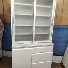 ユーアイ K-100H 食器棚 キッチンボード キッチン 収納棚 中古品 ブル