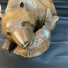 【ネット決済・配送可】熊の彫刻　骨董品