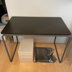 無印 トーネット スチールパイプデスク Ｍ ダークグレー