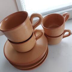 陶器コーヒーカップ　4個セット