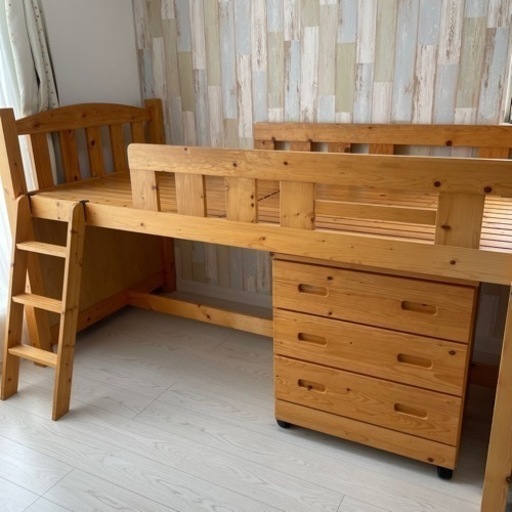 【お取引き中】         システムベッド　収納家具付き
