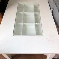 ガラス収納付きローテーブル