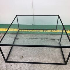 正方形　ガラステーブル　W80