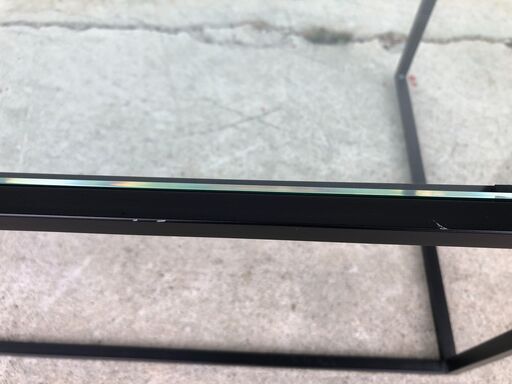 正方形　ガラステーブル　W80