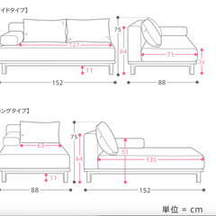 SIEVE rect unit sofa カウチセット Aタイプー　ベージュ