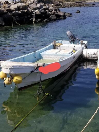 現役漁船　和船　ボート　船外機9.9馬力付き