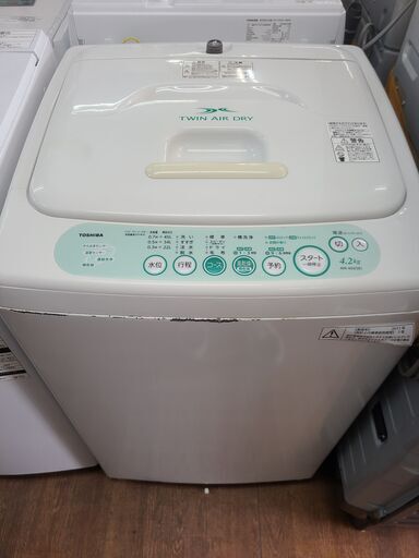 【リサイクルショップどりーむ天保山店】●2144●　東芝　洗濯機　2011年製　容量４.2㎏　AW-404(W)