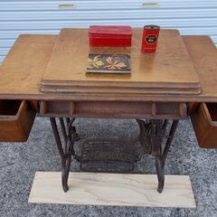 福助　足踏みミシン　昭和レトロ　アンティーク家具　インテリア雑貨　古道具　骨董品　