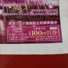 あしかがフラワーパーク　入園料100円引券