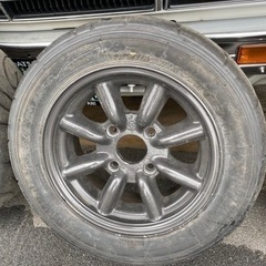 ワタナベ 旧車 13インチ 5.5J 4H 114.3 ヨコハマ ADVAN 175/60R13 セミスリック 専用ナット付き