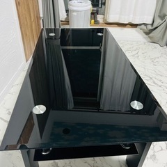 【ネット決済】ブラックガラステーブル
