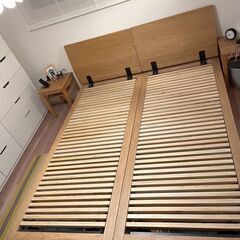 無印良品　ベッドフレーム【スモール】ヘッドボード付き ベッドフレーム・スモール・オーク材 | 無印良品