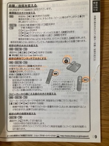 電話機　子機2個付き　SHARP JD-G56CW 引き取りのみ