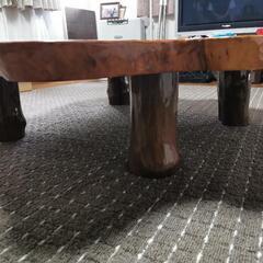 値引き☆首都圏近郊お届け　一枚板 テーブル 135cm ローテーブル 希少価値 天然 年輪 