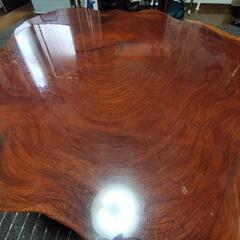 値引き☆首都圏近郊お届け　一枚板 テーブル 135cm ローテーブル 希少価値 天然 年輪 