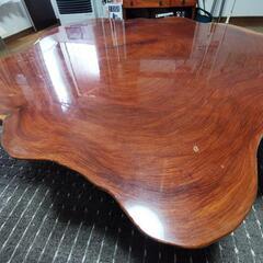 値引き☆首都圏近郊お届け　一枚板 テーブル 135cm ローテーブル 希少価値 天然 年輪 