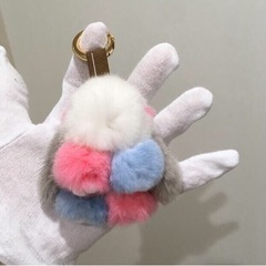 【ネット決済】ミンクファー上品手触り高8cm ミニ長耳ウサギちゃん 